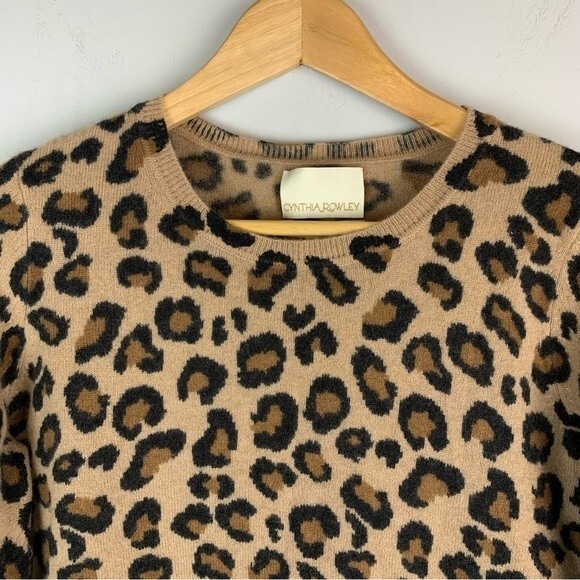 Cynthia Rowley women’s cashmere animal prints sweater size xsmall - Picture 4 of 6